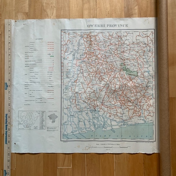 Old Nigeria Owerri Province Map - Wall Decor - Vintage - Picture 2 of 4